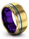 Lady 10mm 50th Wedding Rings Male Rings 18K Yellow Gold Tungsten 18K Yellow - Charming Jewelers