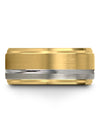 Wedding Ring Sets for Wife and His 18K Yellow Gold and Grey Tungsten Ring - Charming Jewelers