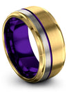 Her and Wife 18K Yellow Gold Wedding Bands Tungsten Wedding Rings 18K Yellow - Charming Jewelers