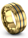 Engagement and Wedding Band Set for Men 18K Yellow Gold Tungsten Engagement - Charming Jewelers