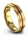 Pure 18K Yellow Gold Rings for Man Wedding Rings 6mm Gunmetal Line Rings - Charming Jewelers