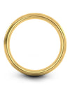 Man Wedding Bands 18K Yellow Gold and Blue Tungsten Men&#39;s Minimalist Band - Charming Jewelers