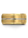 10mm Gunmetal Line Wedding Ring Guys Tungsten Carbide Rings