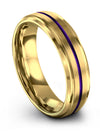 18K Yellow Gold Band Wedding Rings for Men Lady Wedding Rings Tungsten Carbide - Charming Jewelers