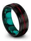 8mm Black Wedding Bands for Men&#39;s Tungsten Black Wedding Rings Womans Bands - Charming Jewelers
