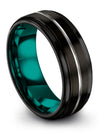 Male Black Wedding Band Engravable Tungsten Satin Bands for Men&#39;s Promise Black - Charming Jewelers
