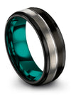 8mm Wedding Band for Woman&#39;s Black Tungsten Wedding Ring for Guys Mens Ring - Charming Jewelers