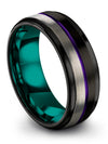 Male Unique Wedding Rings Men Black Tungsten Bands for Hand Graduation Matching - Charming Jewelers
