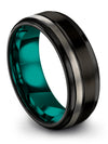 Black and Black Wedding Rings for Male Tungsten Promise Bands for Couples 8mm - Charming Jewelers