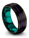 Brushed Black Men&#39;s Wedding Rings Tungsten Matching Ring Couple Personalized - Charming Jewelers