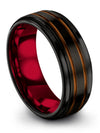 Carbide Anniversary Ring Men 8mm Bands Tungsten Couple Band Husband and His 8mm - Charming Jewelers