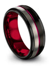 Plain Black Wedding Ring Tungsten Rings for Couples Black Men Gunmetal Rings - Charming Jewelers