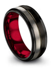 Promise Ring for Lady Black Tungsten Carbide 8mm Promise Rings for Her Wedding - Charming Jewelers