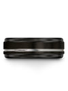 Men 8mm Black Wedding Rings Special Edition Wedding Band Black over Grey Band - Charming Jewelers
