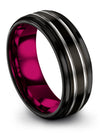Wedding Anniversary Ring for Woman Only Woman&#39;s Black Wedding Band Tungsten - Charming Jewelers
