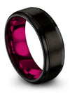 Black Plated Brushed Tungsten Rings for Guy Groove Rings for Woman&#39;s Present - Charming Jewelers