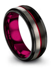 Black Promise Ring His and Her Tungsten Wedding Bands Sets for Girlfriend - Charming Jewelers