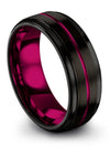 Wedding Ring and Rings for Men Guy Black Tungsten Womans Right Hand Band Custom - Charming Jewelers