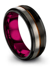 Brushed Black Anniversary Band for Ladies Rings Tungsten 8mm Marriage Ring - Charming Jewelers