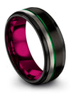 Men&#39;s Wedding Black Rings Tungsten Carbide Bands Brushed Best Friends Set - Charming Jewelers