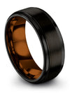 Wedding Sets for Male Black Male Wedding Bands Tungsten Black 8mm Unique Black - Charming Jewelers