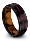 Womans Black Ring Anniversary Band Female Wedding Band 8mm Tungsten Couples - Charming Jewelers