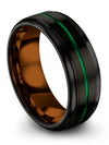 Ladies Solid Black Wedding Band Tungsten Fiance and Fiance Wedding Ring Sets - Charming Jewelers