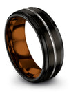 Brother Wedding Rings Tungsten Wedding Band for Him and Fiance Black Simple - Charming Jewelers