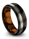Ladies Engravable Wedding Ring Tungsten Carbide Ring for Womans Black Ladies - Charming Jewelers