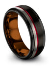 Black and Black Wedding Rings Tungsten Carbide for Ladies Engagement Womans - Charming Jewelers
