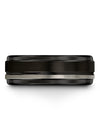Black Plated Wedding Band Set Black Tungsten Engagement Band for Mens Womans - Charming Jewelers