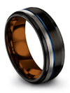 Mens Promise Ring Comfort Fit Tungsten Engagement Bands Wife and Girlfriend - Charming Jewelers
