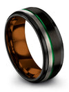 Black Wedding Band Sets Tungsten Engagement Rings