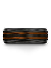 Black and Copper Wedding Ring Wedding Rings Sets for Him and Boyfriend Tungsten - Charming Jewelers