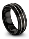 Matte Black Mens Wedding Rings Awesome Wedding Band Custom Band for Guy Long - Charming Jewelers