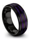 Men Anniversary Ring Set Black Tungsten Carbide Rings for My King Promise Rings - Charming Jewelers