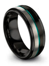 Black Promise Band for Her and Wife 8mm Tungsten Wedding
