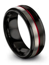 Step Flat Wedding Band Black Ladies Tungsten Wedding Ring Simple Cute Rings - Charming Jewelers