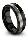 Brushed Black Wedding Bands for Men Tungsten Jewelry Minimalist Jewelry Set - Charming Jewelers