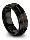 Taoism Promise Ring for Guy Tungsten Wedding Ring Rings Handmade Black Brushed - Charming Jewelers