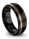 Black Copper Wedding Ring Set Tungsten Carbide Engagement Guy Rings Black Bands - Charming Jewelers