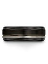 Groove Wedding Bands Tungsten Black Male Ring Mid Bands Personalized Promise - Charming Jewelers