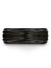 Wedding Band Men&#39;s Guys Black Tungsten Solid Black Promise Bands 8mm Black - Charming Jewelers
