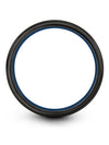 Black Blue Lady Anniversary Ring Tungsten Black and Blue Band for Mens Rings - Charming Jewelers