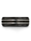 Guys Wedding Band Tungsten Black Grey Male Tungsten Couples Ring Promise Rings - Charming Jewelers
