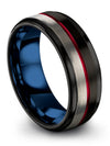 Woman&#39;s Black Tungsten Carbide Wedding Ring Male Tungsten Wedding Bands Black - Charming Jewelers