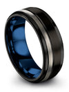 Modern Anniversary Band for Mens Tungsten Wedding Band Guy Black Promise Band - Charming Jewelers