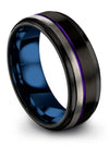 Woman Anniversary Band Set Fiance and Him Tungsten Band Promise Bands Sets - Charming Jewelers