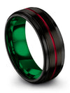 Her and Him Black Wedding Band Black Tungsten Carbide Rings for Female Promise - Charming Jewelers