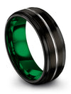 Black Wedding Band Sets for Girlfriend Lady Tungsten Ring 8mm Couples Promise - Charming Jewelers